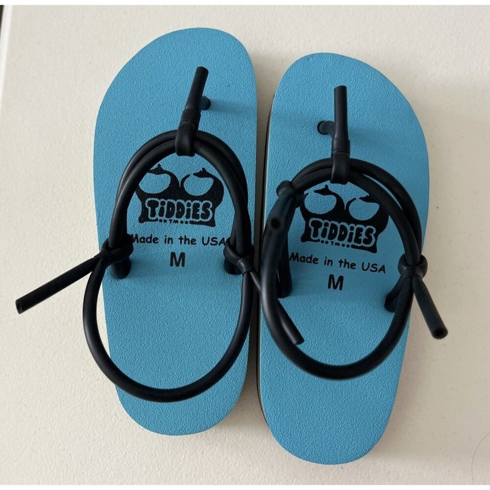 Tiddies Brand Flip Flops Unisex Size M Bright Blue Summer Beach Vacation (7-8)